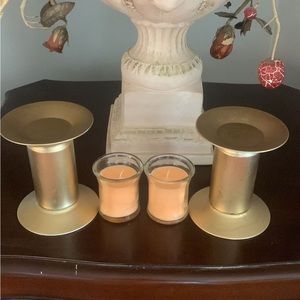Two candle holder  with candles 15 $ without candle 12$